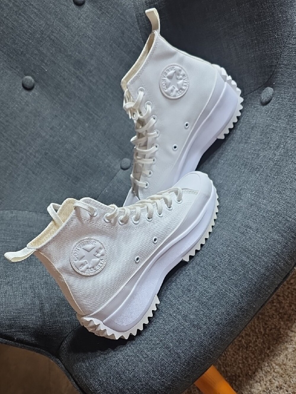Platform High-Top Canvas Sneakers in White - Women's - Picture 2 of 8